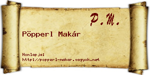 Pöpperl Makár névjegykártya
